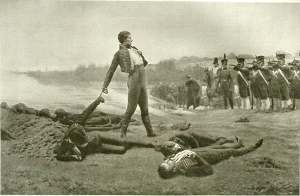 La Mort des 11 officiers de Ferdinand Baptista von Schill devant la Wesel – par Adolf Hering - 1899